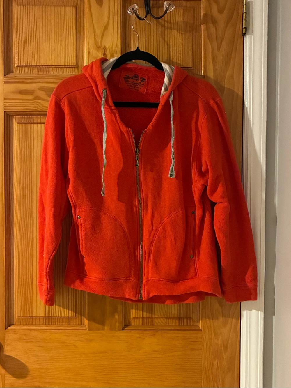 Seven7 Orange Zip-Up Hooded Sweatshirt